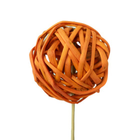 Kambu Ball 8cm on 50cm stick orange