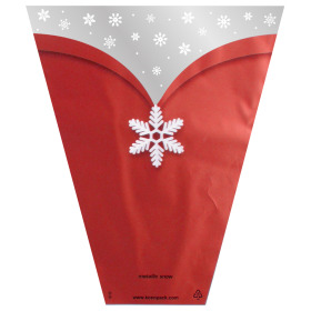 Sleeve Christmas Metallic Snow 50x35x10cm red