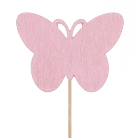 Butterfly Bessy 6x4,5cm on 11cm stick FSC* pink