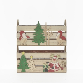 MDF Christmas planter FSC* 2ass. 21,2x8,5xH11,2cm