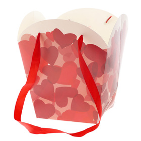 Carrybag Sweet Hearts 17/17x12/12x20cm FSC* red