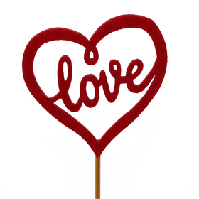 Herz Love-Leigh 7,5cm auf 50cm Stick rot