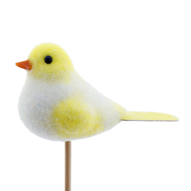 Vogel Lisa 8,5cm op 50cm stok geel
