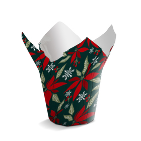 Christmas Cover-Up© White Kraft 4" Xmas Star dark green