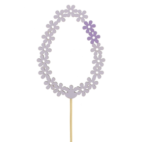 Egg Floral Easter 7.5cm on 50cm stick FSC* lilac