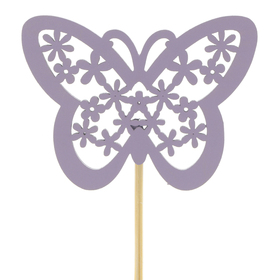 Schmetterling Stacey 4,5cm auf 10cm Stick FSC* lila
