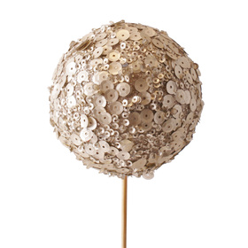 Christmas Ball Betty with glitter 8cm on 50cm stick gold