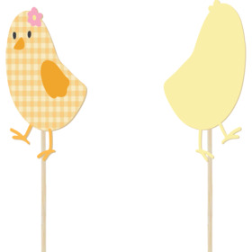 Gingham Chick 9.5x7.5cm on 38.5cm stick FSC*