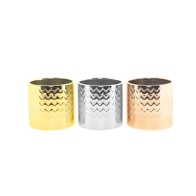 Electroplated Pot Onda Ø10.2xH10cm ES9 3ass.