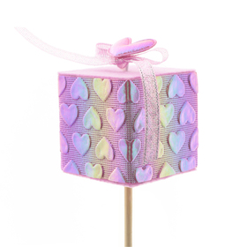 Cadeau Valentina 7cm op 50cm stok fuchsia