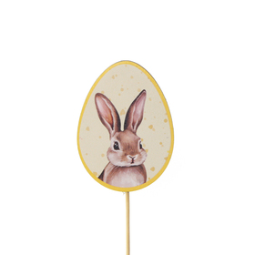 Egg Alfie 9cm on 50cm stick FSC* yellow