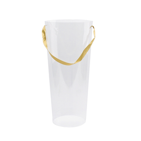 Tube with golden handle 14cm transparent
