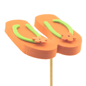 Flip Flops 3in on 20in stick orange