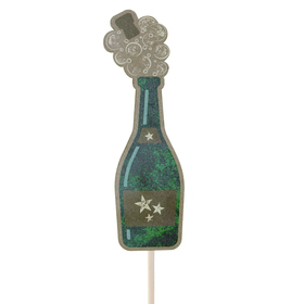 Champagne Bottle Popped 13cm en palo 50cm FSC*