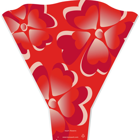 Hoes Heart Flowers 50x44x12cm rood