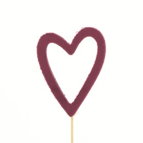 Heart Belle 8cm on 10cm stick FSC* red