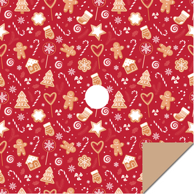 Christmas Treats 24x24in red with hole