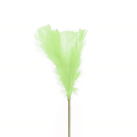 Feathers on 50cm stick green