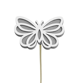 Butterfly Mischa 3in on 20in stick white