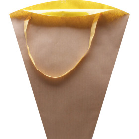 Flowerbag Kraft 45x45x14cm yellow
