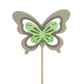 Butterfly Elise 3x2.5in on 20in stick green