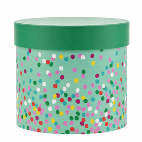 Hat box Confetti Party Ø12.5xH12cm FSC* green