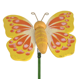 Butterfly Mariposa 2.5in on 20in stick yellow