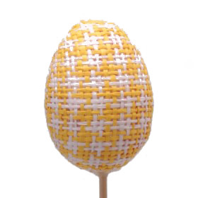 Easter Egg Raffia 6cm on 50cm stick yellow