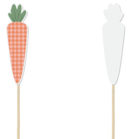 Gingham Carrot 12x3.7cm on 36cm stick FSC*