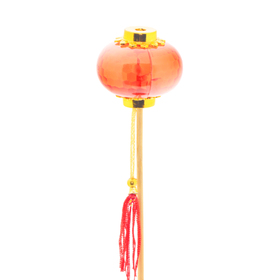Chinese Lampion 5cm op 50cm stok rood/goud