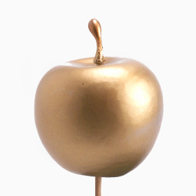 Apple 4cm on 10cm stick metallic gold