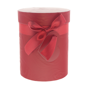 Boîte à chapeau Serenade Embossed Ø13x17cm FSC* rouge