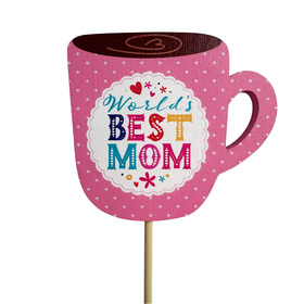 Mug Best Mom 3in on 20in stick
