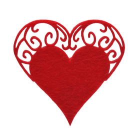 Herz Little Romance 7cm auf Clip rot