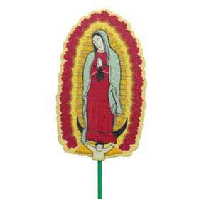 Virgen de Guadalupe 4.25in on 20in stick