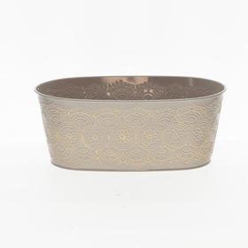 Zinken schaal ovaal Culture Romance 26x15xH10cm gray