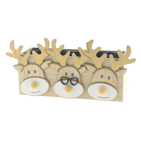 MDF Christmas Planter with reindeers FSC* 21.5x9xH8.5/12.5cm