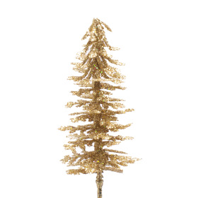 Christmas Tree Glitter 8cm on 10cm stick gold