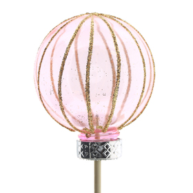 Christmas ball Merlin with Glitter 6cm on 50cm stick pink