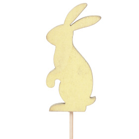Standing Rabbit 7cm on 10cm stick yellow