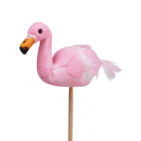 Flamingo 10x7cm op 50cm stok roze
