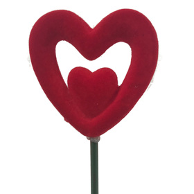 Love 'N' Heart 7cm on 50cm stick red