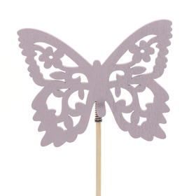 Butterfly Anna 7.5cm on 50cm stick FSC* lilac