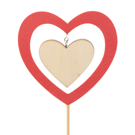 Coeur du bois In Heart 9cm en pique 50cm FSC*rouge