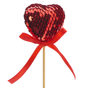 Heart Boost 5cm on 50cm stick red