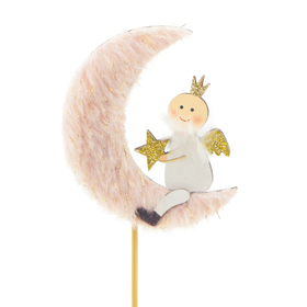 Moon Angel Gabriëlla 9cm on 50cm stick pink/white