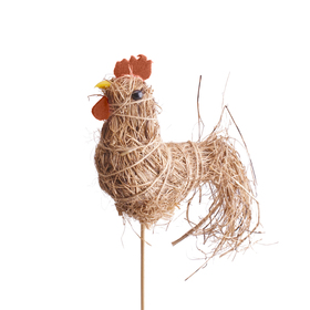 Rooster Strawy 8cm on 50cm stick FSC*