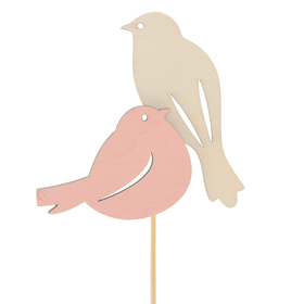 Vogel Nilo & Nina auf 10cm Stick FSC* rosa