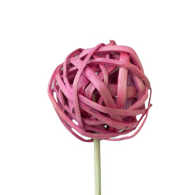 Kambu Ball 8cm on 50cm stick pink