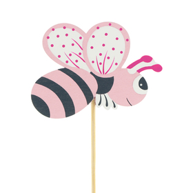 Summer Bee 6cm on 50cm stick FSC* pink